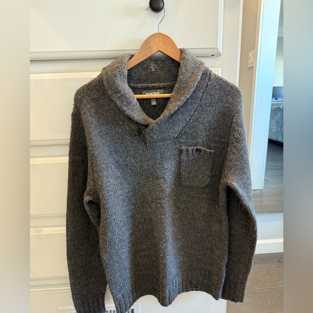 Bonobos Gray Shawl Collar Men's Sweater